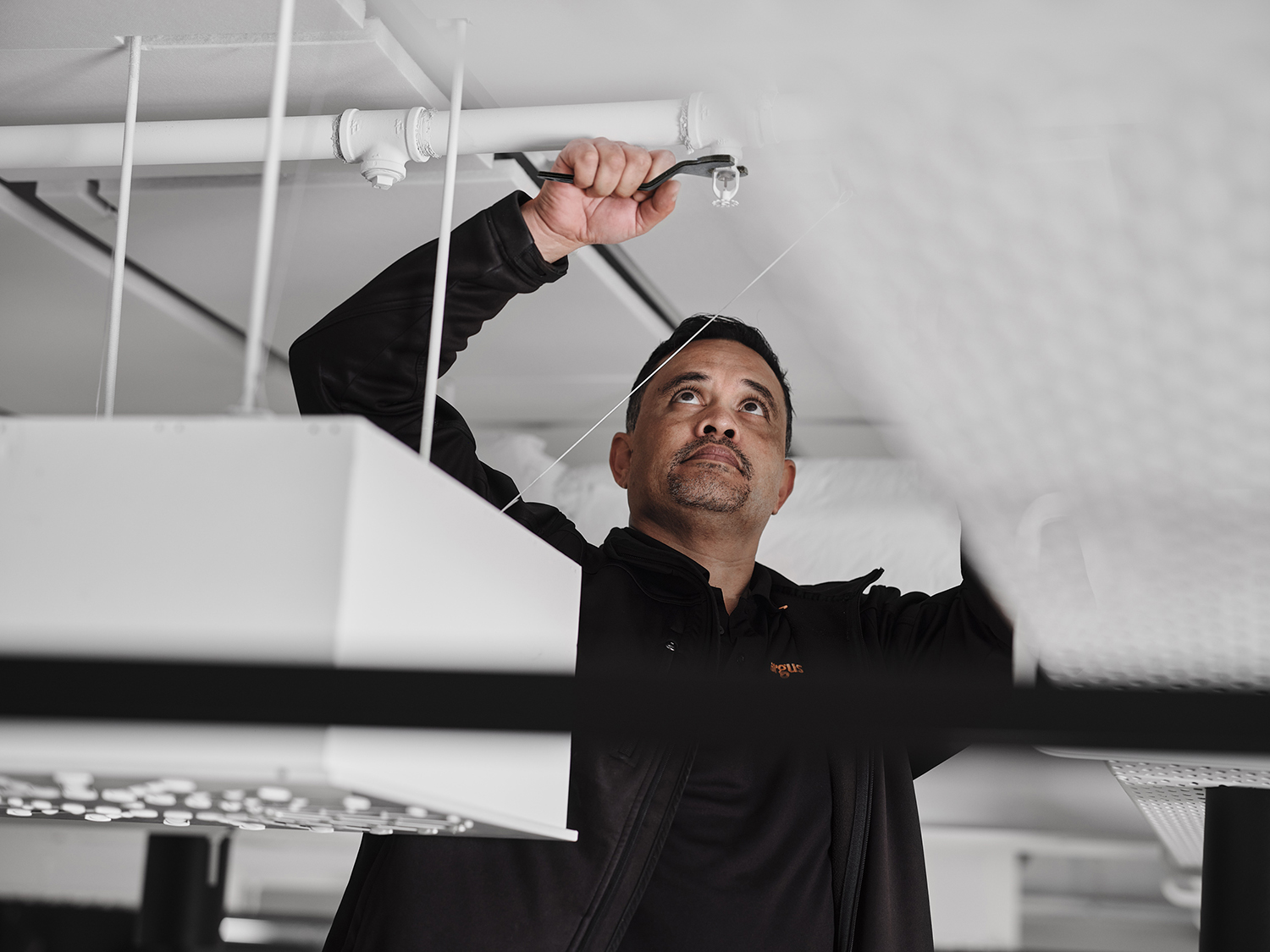 Argus Fire Safety Staff Fixing Sprinkler System